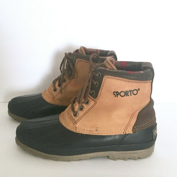 Sporto Shoes - Sporto Duck Rain Boots Leather Blue Brown Size 9